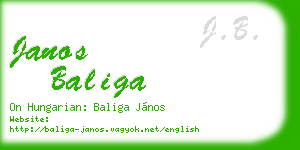 janos baliga business card